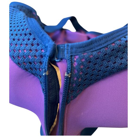 EUC Wacoal Sport Contour Zip Front Sports Bra Purple Blue #853222 34DDD - Picture 6 of 6